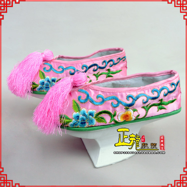 且末京越剧戏鞋花盆底清朝皇后贵妃宫女花盆底 旗鞋