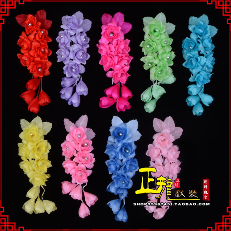 且末鬓花头饰小花头花 真丝绢花