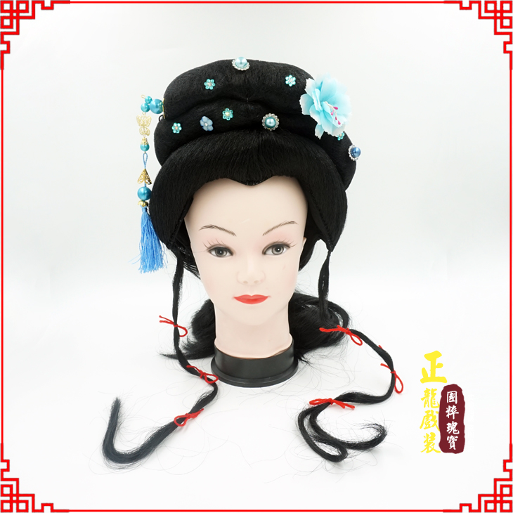 且末戏剧服装京剧越剧小旦花旦丫鬟假发 小姐头套